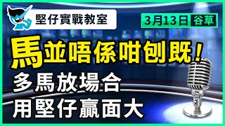 【堅仔實戰教室】(3月13日) 多馬放場合 用堅仔贏面大｜賽馬貼士​​​​​​​｜賽馬賠率｜谷草