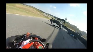 Big Crash, Go Kart Crash. Lo206 AMP round 3 2018 - scary moment...