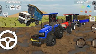 Tcator Loading  video #tractor #thar #truck #games #truck एक साथ 4 ट्रैक्टर game vidoe viral #tcator