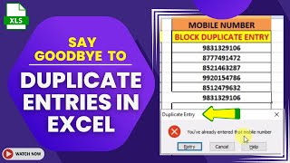 Excel Tips: How to Prevent Duplicate Entries in Your Spreadsheets