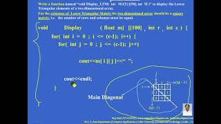 2D Array – Problem 5 : Display Lower Triangular Matrix