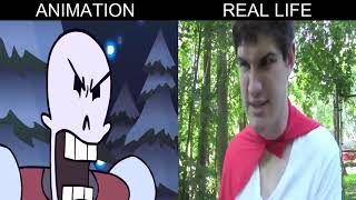 Undertale Papyrus Finds A Human Animation vs Real Life
