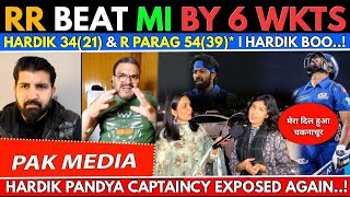 Pak Media Angry On Hardik Pandya & Rohit Sharma RR Beats MI, Riyan Parag 54* Made RR Win Against MI