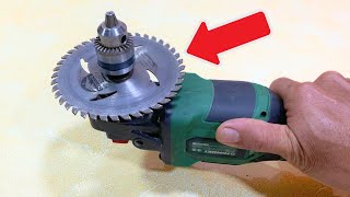 Install the circular saw blade into the hand drill! Surprised with the results