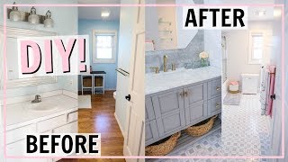 DIY BATHROOM TRANSFORMATION! INCREDIBLE BEFORE AND AFTER MAKEOVER | Alexandra Beuter