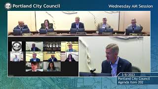 Portland City Council Meeting AM Session 03/08/23
