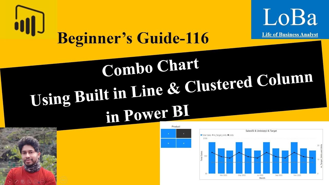 Power Bi Combo Chart Using Line Clustered Column Chart Bar Line Chart ...