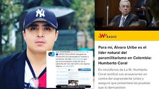 Entrevista en la Wradio con Julio Sanchez Cristo sobre mis declaraciones sobre el Expresidente Uribe