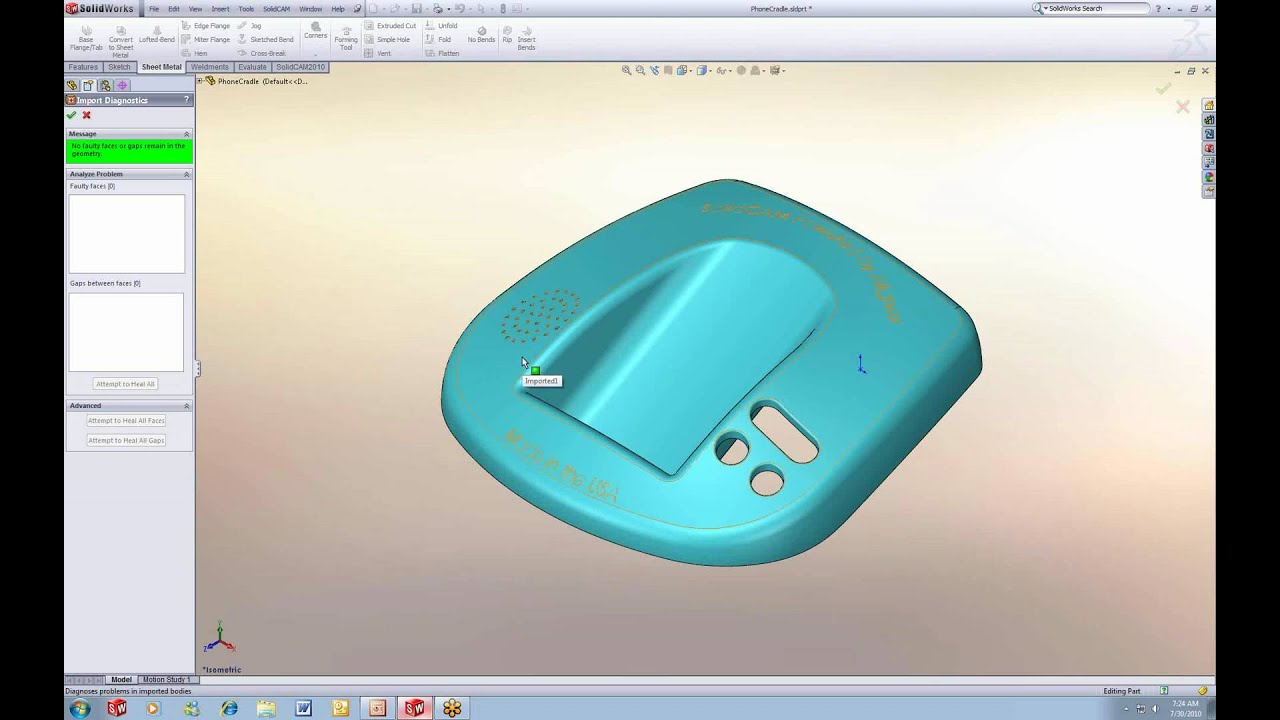 Import Files Into SolidWorks For Fixturing - YouTube