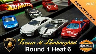 Round 1 Heat 6 - Tournament of Lamborghini - Hot Wheels Diecast Racing