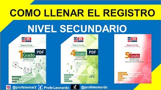 COMO LLENAR EL REGISTRO DE GRADO EN EL NIVEL SECUNDARIO MINERD