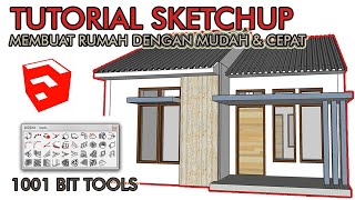 TUTORIAL SKETCHUP. Membuat Rumah sederhana untuk pemula dengan cepat. Make house with sketchup.