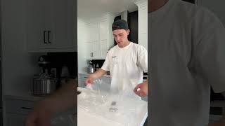 Cleaning the cheese wheel
