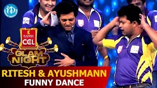 Ritesh & Ayushmann Funny Dance with Bengal Tigers Team @CCL Glam Nights