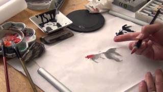 How to Paint Goldfish with Henry Li in a Chinese Brush Painting Workshop