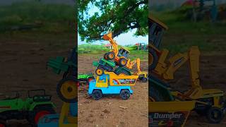 Powerfull dumper carrying tractor+jcb| #jcb #crane #excavator #machine #construction #youtubeshorts