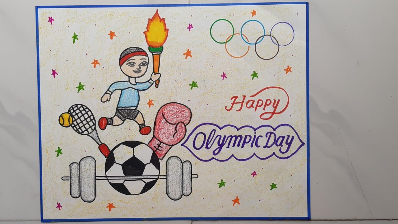 Olympic Day Drawing Easy Steps ||Olympic Day Poster || Beautiful ...