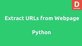 Extract URLs from Web Page in Python