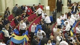 Ukraine parliament bitterly divided over Europe