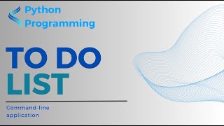 To Do List | Python | Command Line Application