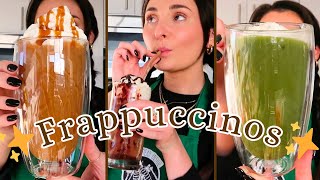 Three Starbucks Frappuccinos You Can Make at Home || Caramel, Java Chip, \u0026 Matcha Frappuccino Recipe