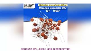 Ibuw-capacitor cerâmico, 50v, 1pf ~ 100nf, 0,1 uf, 104, 4.7pf, 10pf, 22pf, 33pf, 47pf, 100pf, 101 22