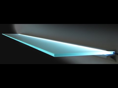 Lighted Image Diy Shelf Installation Floating Glass Shelves Sky Box Glass Shelf With Led Lighting Inside Picturehangingdirect Co Uk