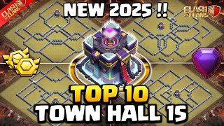 NEW STRONGEST TOP 10 TH15 BASE LINK 2025 | BEST TH15 WAR/CWL/TROPHY BASE | TH15 FARMING BASE | COC