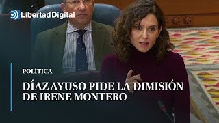 Díaz Ayuso pide la dimisión de Irene Montero por “atacar” a los jueces