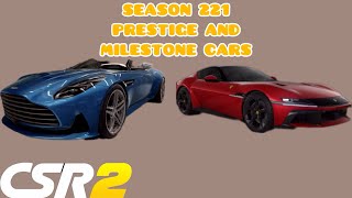 CSR2 | Season 221 Prestige And Milestone Cars