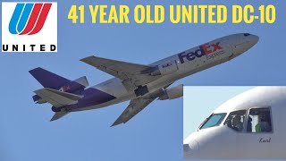 LOVE DC10 United Airlines McDonnell Douglas FedEx MD-10 Beautiful Takeoff N358FE  NOW PARKED VCV