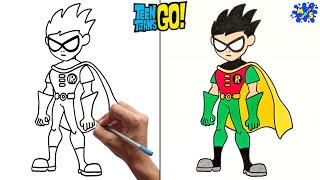 Teen Titans Robin Drawing || How to Draw Robin from Teen Titans Step by Step