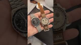 Omega Side by side Moonwatch and the MoonSwatch Speedmasters how do you think they compare #shorts