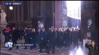 Le cercueil de Johnny Hallyday entre dans l’église de la Madeleine