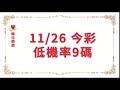 ❤️今彩539報號 - 低機率9碼 - 樂元樂透 kind-lotto 11/26(二)