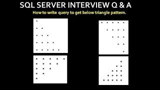 Print Pattern triangle in sql server | write query to print triangle in sql server | part 56