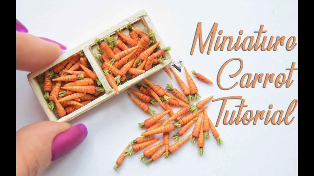 Miniature Carrot Tutorial Polymer Clay Veggie 1 Youtube
