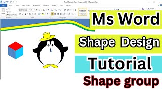 Microsoft word shapes tutorial in bangla. Shapes design drawing . Shape group in ms word.