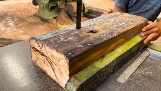 Woodturning - Building A Difficult Rustic Table From Rotten Old Wood // Woodworking Restore Old Wood