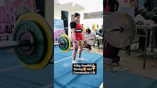 95.Kg Deadlift Strong🥰 Girl Convenation Lift #shorts #powerlifting #Sangeeta Rana #youtubeshorts😱