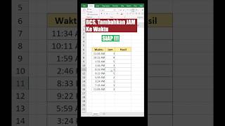 Cara Menambahkan Waktu Dengan Kenaikan Jam Menggunakan Fungsi TIME | Excel 2019 | #shorts