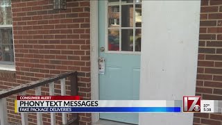 Fake package delivery text message notifications designed to steal information