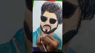 {drawing of vijay step by step} 🔥 || drawing of vijay thalapathy | #shorts |Adithyan dreams