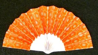 【折り紙】超簡単！扇子の作り方　【Origami】How to make a Folding fan