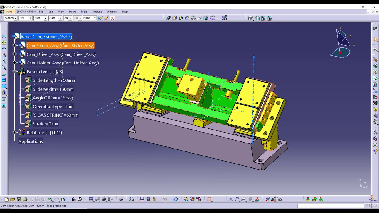 Catia V5 Macro Automation Cam Unit Mechanism - YouTube