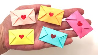 Easy Mini Paper Envelope Card - Sticky Note Origami Easy Heart Envelope - DIY Paper Craft ideas