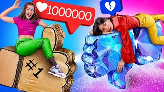 Broke Cardboard Girl vs Rich Diamond Girl!