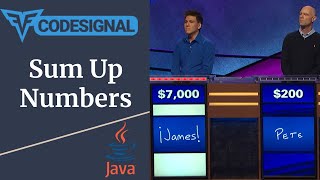 "Sum Up Numbers" - Codesignal #54 - JAVA Solution