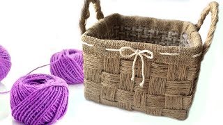 DIY  Wicker basket with Jute Rope | Jute Rope  Basket