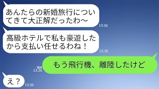 私たちの新婚旅行で待ち伏せして、高級ホテルで豪華に遊んだ義姉夫婦。「支払いは任せてねw」と言った後、「もう飛行機が離陸したよ」と知らせた時の反応が最高だったwww。